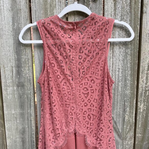 Keepsake the Label Lace Midi Dress Size Small Pink Blush Sleeveless High Neck - Picture 6 of 10